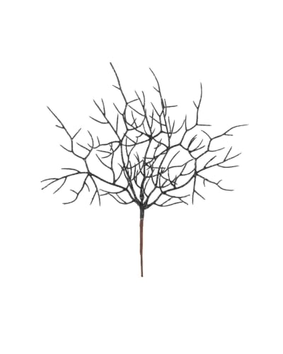 WeRChristmas Silver Glitter Coral Christmas Tree Pick, 27cm - 27cm silver glitter coral pick with fine branching design for adding sparkle, texture and gentle height to festive displays