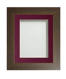 Frame Company Watson Brown Picture Photo Frame fitted with Perspex, A4 with Plum Mount for image size 10x6 inch
