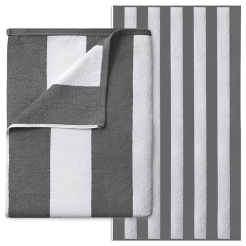GC GAVENO CAVAILIA Microfiber Beach Towel Large - Super Absorbent Sand Free Beach Towels - Extra Large Beach Towel for Adults (100x200 cm) - Soft, Compact, Lightweight (1 Piece) - Charcoal