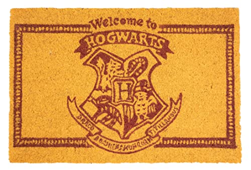 SD TOYS - Harry Potter Entrance Doormat, Coconut Fibre and Non-Slip Vinyl, Yellow, 60 x 40 cm