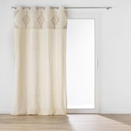 Douceur d'Intérieur, Kamary Eyelet Curtain (140 x 240 cm) Cotton/Polyester with Top