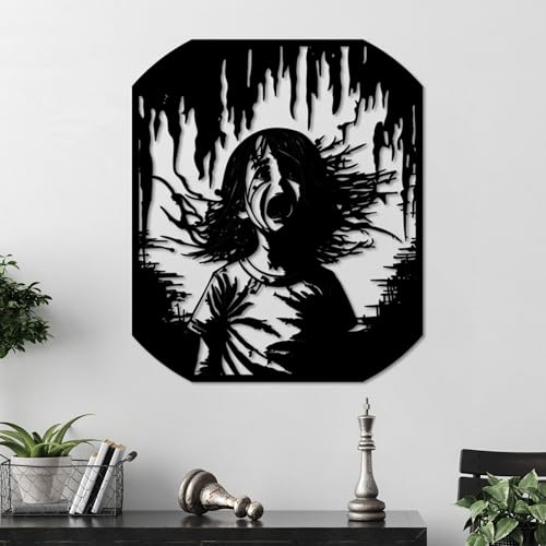 Stylish Black Decorative Metal Wall Accessory, 56 x 47 cm, 100% Metal, 1.5 mm Thickness, Perfect for Modern Home Decor & Art Display