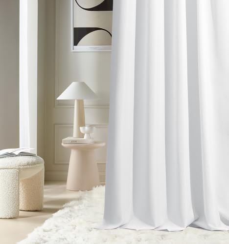 ROOM99 Aura Curtain with Eyelets 180 x 260 cm Width x Height, Window Decoration, Curtains and Interior Draperies for Living Room, Bedroom, Modern Smooth Ecru, 1 Piece, Ecru