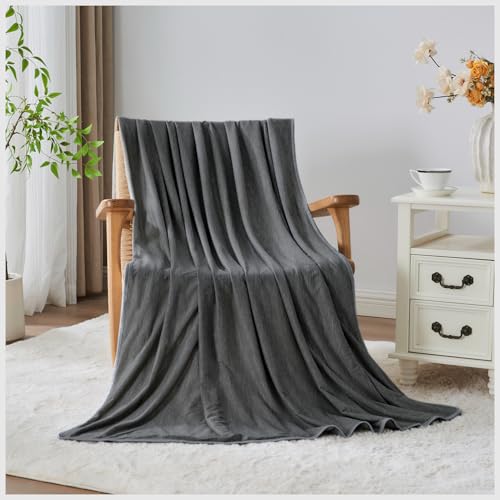 GC GAVENO CAVAILIA Soft Blankets For Adults Kids - Cooling King Size Blanket 200x220 Cm - Thermal Blanket Camping - Travel, Sofa Fleece Throw Blanket - Keep You Cool and Comfortable - Charcoal