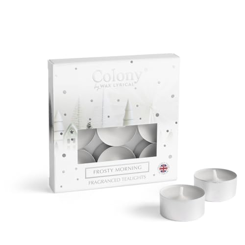 Colony Frosty Morning Tealights - Fresh Snow Scent - Perfect for Winter Nights - Box of 9 Tealight Candles