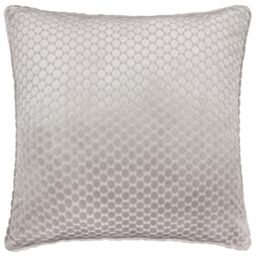 Paoletti Neptune Feather Filled Cushion – Soft Luxury Velvet Geometric Decorative Pillow (Silver – 50x50cm)