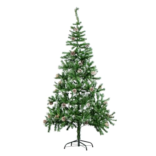 The Christmas Workshop 76820 6ft Snow Tipped Artificial Christmas Tree - Traditional Indoor Christmas Decoration - 480 Tips - Includes Metal Christmas Tree Stand