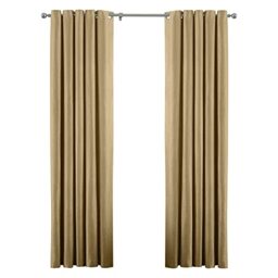 "Riva Paoletti Atlantic Ringtop Eyelet Curtains (Pair) - Ochre Yellow - Woven Twill Fabric - Ready Made - 100% Polyester - 229cm width x 137cm drop (90"" x 54"" inches) - Designed in the UK"