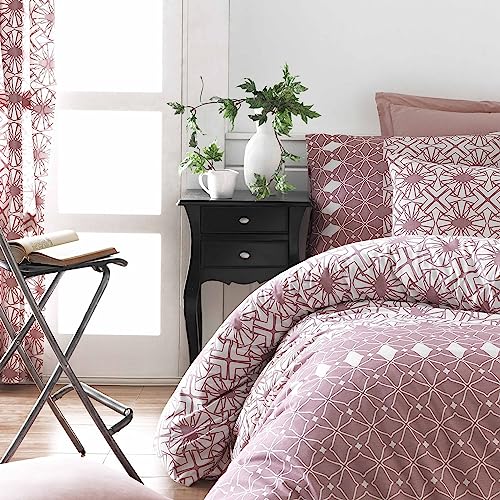 WELL HOME MOBILIARIO & DECORACIÓN Duvet Cover Set + 2 Pillowcases 240 x 220 Pink White