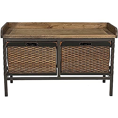 Safavieh Lily Storage Bench, Wood, Dark Walnut