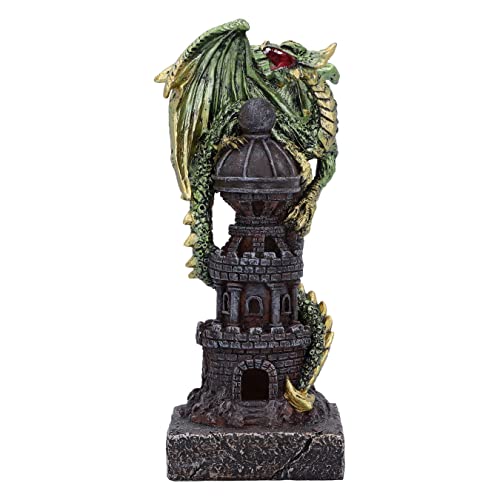 Nemesis Now Guardian of the Tower Figurine 17.7cm, Resin, Green, Dragon Sculpture, Gothic Fantasy Merchandise, Cast in the Finest Resin, Hand-Painted