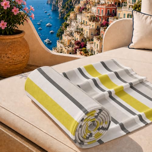 PETTI Artigiani Italiani - Microfibre Beach Towel, Beach or Pool Towel, Beach Towel, Large 90 x 180 cm, Millerighe 33