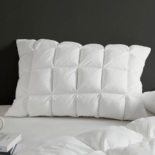 Madison Park King Pillowcase Puffy Pillow Protector Overfilled High Desity Fill Pillow Cover, 3D Puff Quilted Microfiber Fluffy Pillowcase, Zipper Closure, Stay Puffed, King, White 1 Piece
