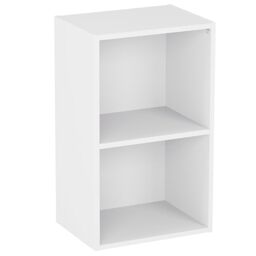 Vida Designs Oxford 2 Tier Cube Bookcase, White Wooden Shelving Display Storage Unit Office Living Room Furniture