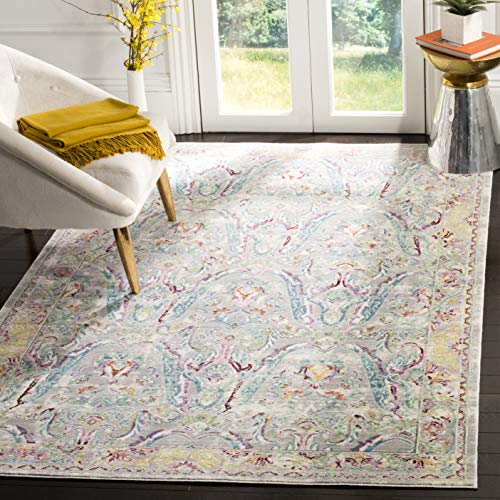 Safavieh Metro-Mod Indoor Woven Rectangle Area Rug, Mystique Collection, MYS925, in Grey / Light Blue, 122 X 183 cm for Living Room, Bedroom or Any Indoor Space