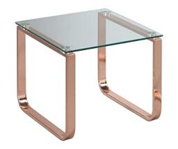 ASPECT Sloane Rectangular Side Table (Clear/Copper, 45x 55 x 40cm), Tempered Glass, ST26CPR