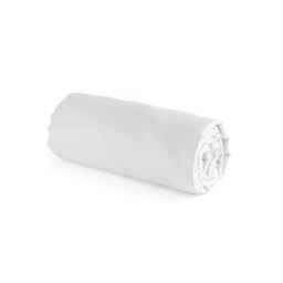 Pure Cotton - 100% Cotton Satin Fitted Sheet - Elegant and Soft Bed Linen - Standard 100 by Oeko-TEX - Washable at 40°C - 60 x 120 x 14 cm - Plain White