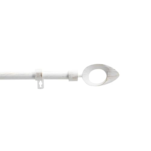 douceur d'intérieur, Ovalon Extendable Curtain Rod Complete Kit (120  210 cm) White/Gold, Patina