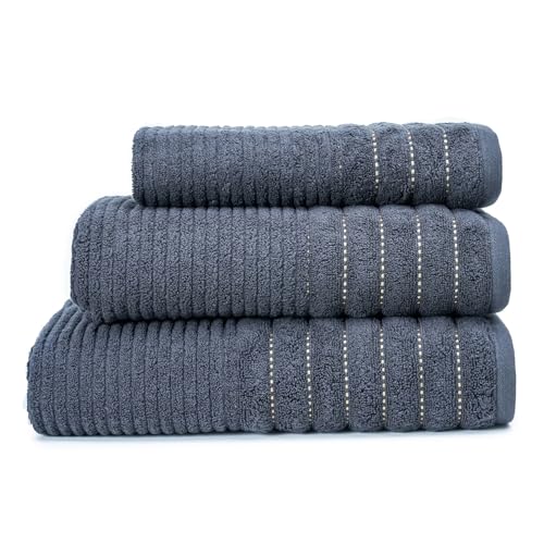 2-Pack Egyptian Cotton Hand Towels - 650 GSM Luxury Bathroom Towels, Super Soft, Quick Dry & Highly Absorbent - Washable Hand Towels for Bath, Spa & Gym (50x80 cm) - Black