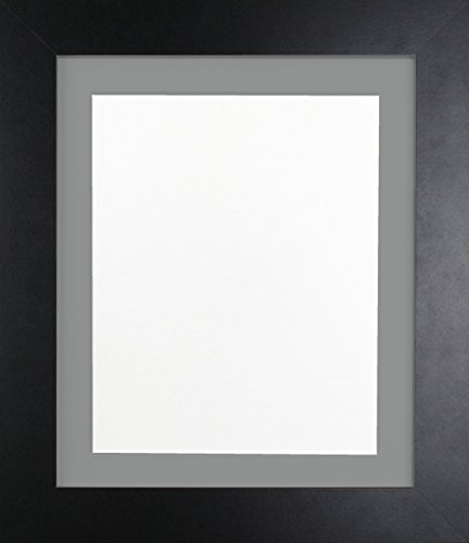 FRAMES BY POST London Picture, Photo and Poster Frame, Plastic Glass, Black with Dark Grey Mount, 50 x 70 cm Image Size A2