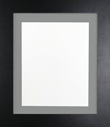 FRAMES BY POST London Picture, Photo and Poster Frame, Plastic Glass, Black with Dark Grey Mount, 50 x 70 cm Image Size A2