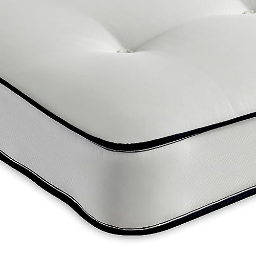 eXtreme comfort ltd Tufted Dual Sided Single Mattress 90x190cm, 17cm Deep Foam Free Open Coil Spring, Hand Tufted Damask Cover, Soft Comfort, UK Made Mattress in a Box