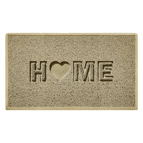 Nicoman LOVE at HOME Doormat 75x44cm - Honesty Beige|Heavy Duty Non-Slip|Indoor/Outdoor|Entrance Barrier Dirt-Trapper Floor Mat|Home Patio Garden Conservatory Door Mat|Home Heart
