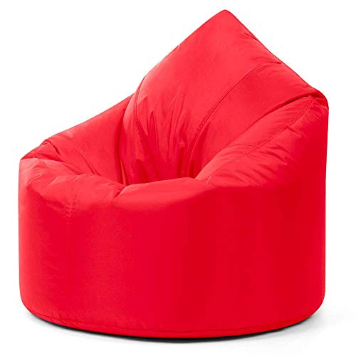 Bean Bag Bazaar Teardrop Bean Bag, Red, Large Indoor Outdoor Adult Bean Bag with Filling Included, Living Room, Garden, Patio