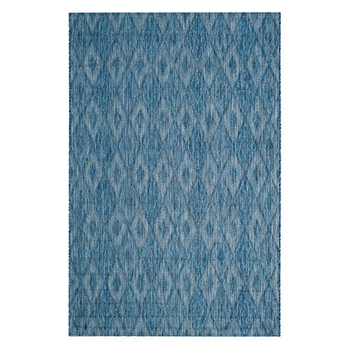 Safavieh Contemporary Indoor/Outdoor Woven Rectangle Area Rug, Courtyard Collection, CY8522, in Navy / Navy, 79 X 152 cm for Garden, Patio or Any Outdoor Space