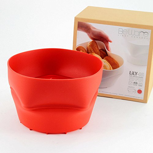 Be Ware Light Concept Silikomart - Lily 05 Multi-Purpose Silicone Basket, Red Color, Dimensions 200 x 200 mm h130 mm, Made in Italy