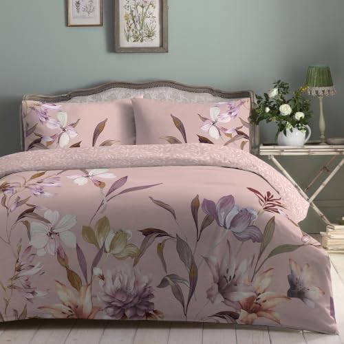 Appletree Arabella Pink Duvet Cover Set Super King ??? Floral Bedding ??? Cotton ??? Includes 1 Duvet Cover (260 x 220cm) & 2 Pillowcases ??? Pink Floral Bedroom Set
