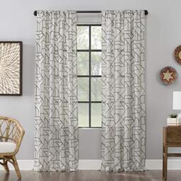 "Archaeo Natural Blend Curtain, Black/Linen, 50"" W x 84"" L (Pack of 1)"