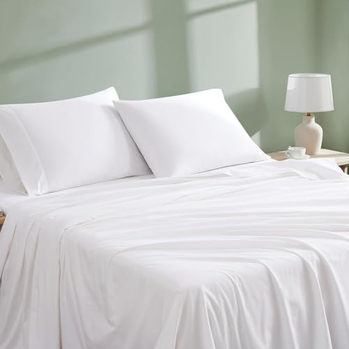 Linen Closet Organic Cotton Arctic White Queen Sheet Set 4 Piece Set
