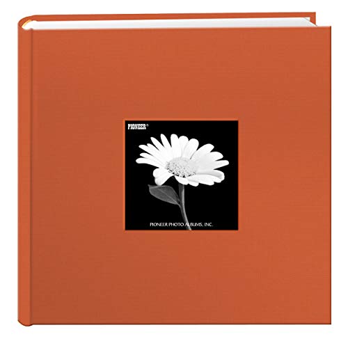 Pioneer Photo Albums Fabric Frame Cover Photo Album 200 Pockets Hold 4x6 Photos, Tangerine Orange,Medium