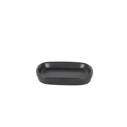 axentia Soap Dish, Black, 13.5 x 2 x 9 cm