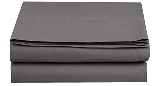 Elegant Comfort Premium Hotel Quality 1-Piece Flat Sheet, Luxury and Softest 1500 Premium Hotel Quality Microfiber Bedding Flat Sheet, Wrinkle-Free, Stain-Resistant, California King, Grey