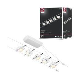Paulmann 94432 CorDuo Lighting Set - Mac II DC, Max 5 x 10 Watt Extendable Wire Cable, Matt White Plastic GU5.3 System Without Bulbs [Energy Class A++]
