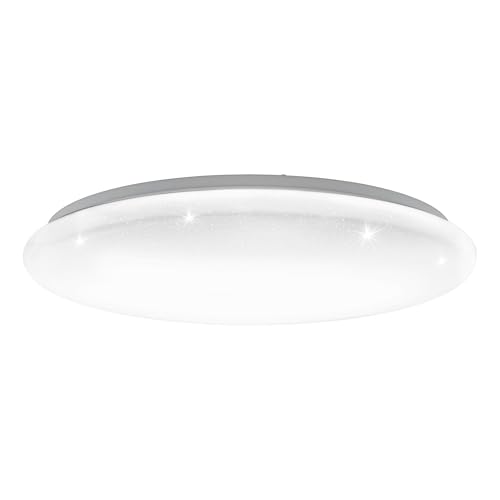 EGLO Giron-S LED Ceiling Light, 1-Bulb Ceiling Light with Starry Sky Effect, Material: Steel, Plastic, Colour: White, Diameter: 57 cm, Dimmable, White Tones Adjustable via Remote Control