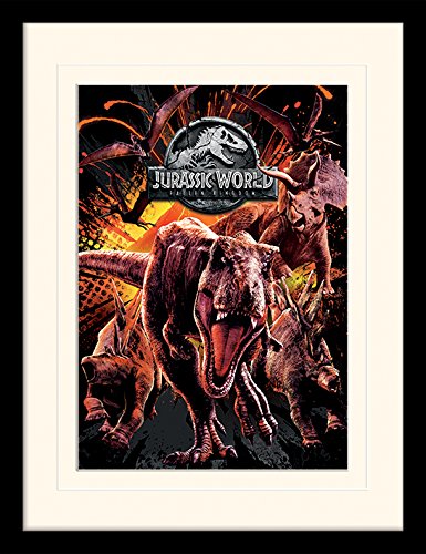 Jurassic World Fallen Kingdom (Montage) Mounted & Framed 30 x 40cm Print