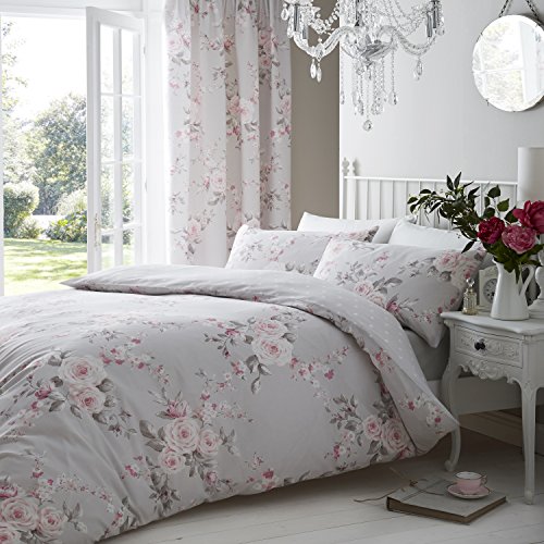 Catherine Lansfield Canterbury Bedding Set, Cotton, Grey, 280 x 230 x 1 cm