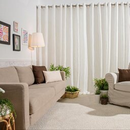 Sancarlos Curtain, Cotton and polyester, Cream-Coloured, 140x0.2x270 cm
