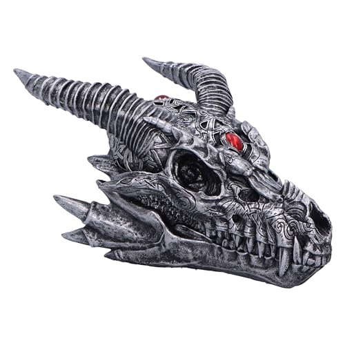 Nemesis Now Tribal Flame 21.5cm, Silver, Dragon Figure - Resin, Silver Dragon Ornament, Collectable Dragon Giftware, Cast in the Finest Resin, Expertly Hand-Painted