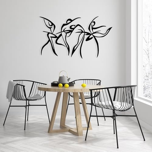 Stylish Black Decorative Metal Wall Accessory, 97 x 56.5 cm, 100% Metal, 1.2 mm Thickness, Perfect for Modern Home Decor & Office Spaces