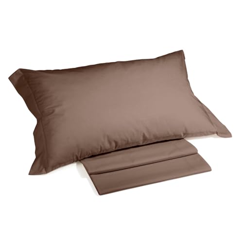 Caleffi - 100% Cotton Bedding Set Consisting of Double Bed Sheets 190 x 285 cm + 1 Fitted Sheet 130 x 200 cm for Mattress 28 cm High + 1 Pillow Case 50 x 80 cm