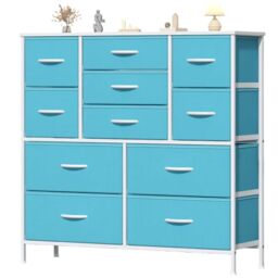 Feonase Bedroom Chest of Drawers, 5 Fabric Drawers Dresser with Metal Frame  and MDF Top Board, Modern Storage Unit for Bedroom Living room, Entryway,  Closet, Office,Blue-Black by Amazon | uFurnish.com