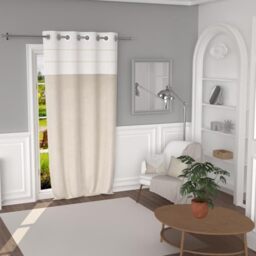 Soleil d'ocre, Elena Pure Washed Cotton Eyelet Curtain 135 x 250 cm