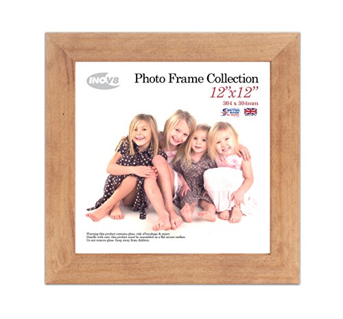 "Inov8 British Made Real Wood Picture/Photo Frame 12x12"" Inch(30x30cm) - Kayla 30mm Light Oak"