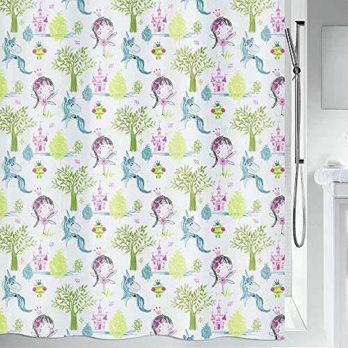 Spirella Princess Collection Textile Shower Curtain, 180 x 200, 100% Polyester, Multi-Colour