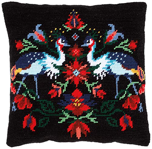 Vervaco Cross Stitch Tapestry Cushion Camille Outlined Cross Stitch Vorbeze Nice, Cotton, Multicoloured, 40 x 40 x 0.3 cm