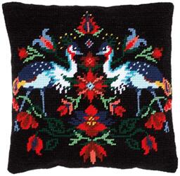 Vervaco Cross Stitch Tapestry Cushion Camille Outlined Cross Stitch Vorbeze Nice, Cotton, Multicoloured, 40 x 40 x 0.3 cm